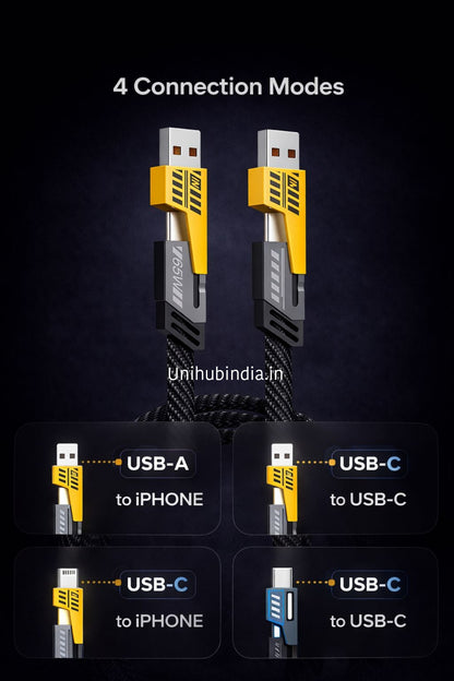 6 in 1 combo - UNI PODS PRO 2 FREE MAGSAFE POWERPACK 10000 MAH FREE 4 IN 1 MULTI CHARGING CABLE with silicon cover with sticky pods with cable protector